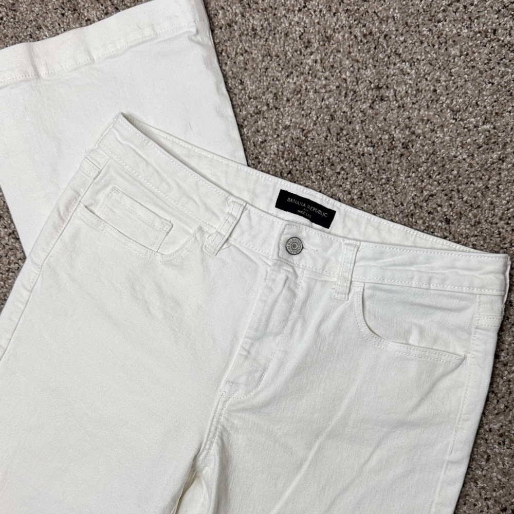 Banana Republic White Wide Leg Jeans